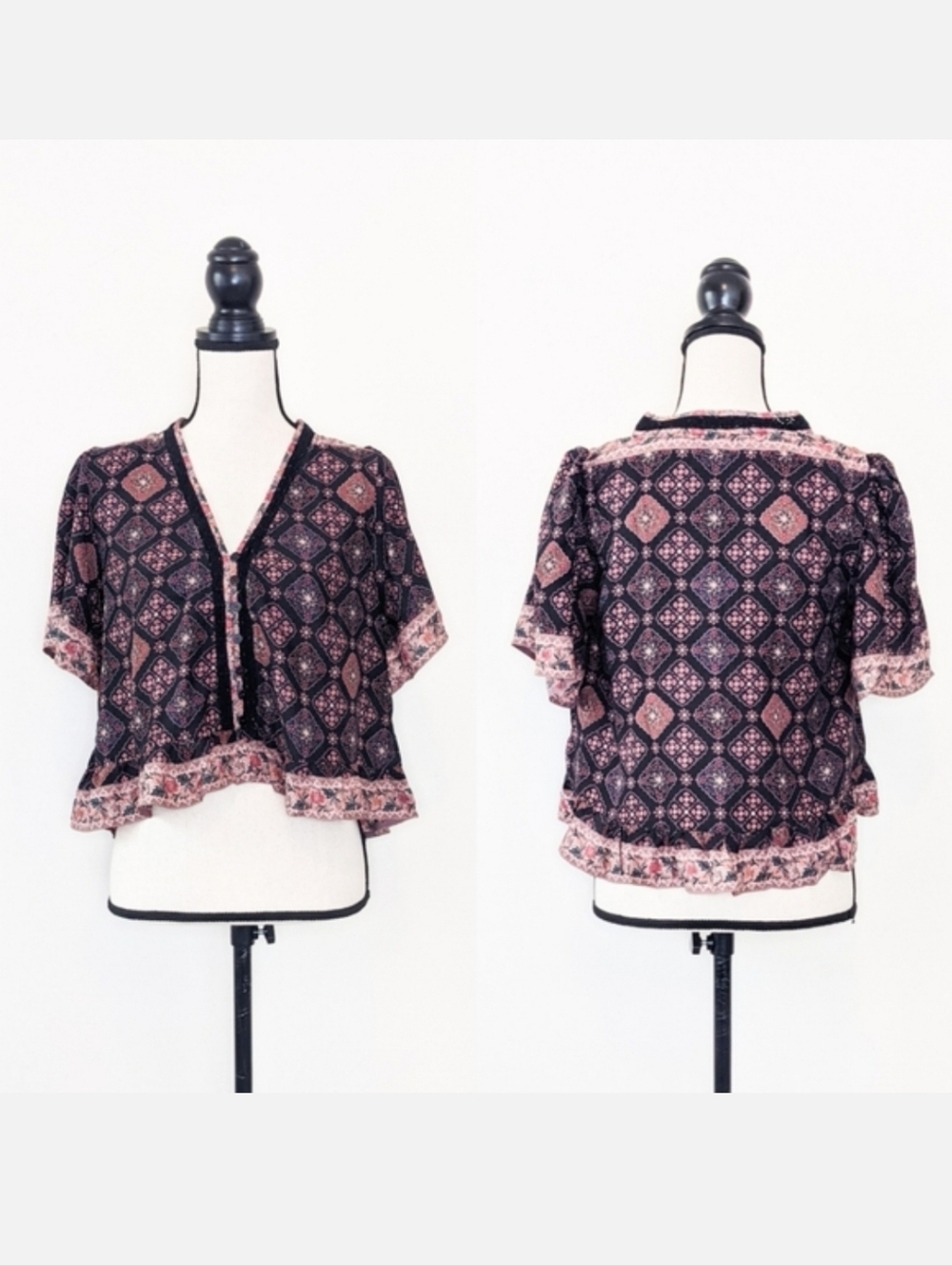 🦋LAST🦋 NWT Tulle & Batiste Amira Cropped Blouse, Size Large